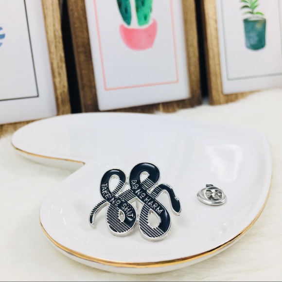 Jewelry - ‼️5 for $25 SALE‼️The Serpent Enamel Pin InSilver